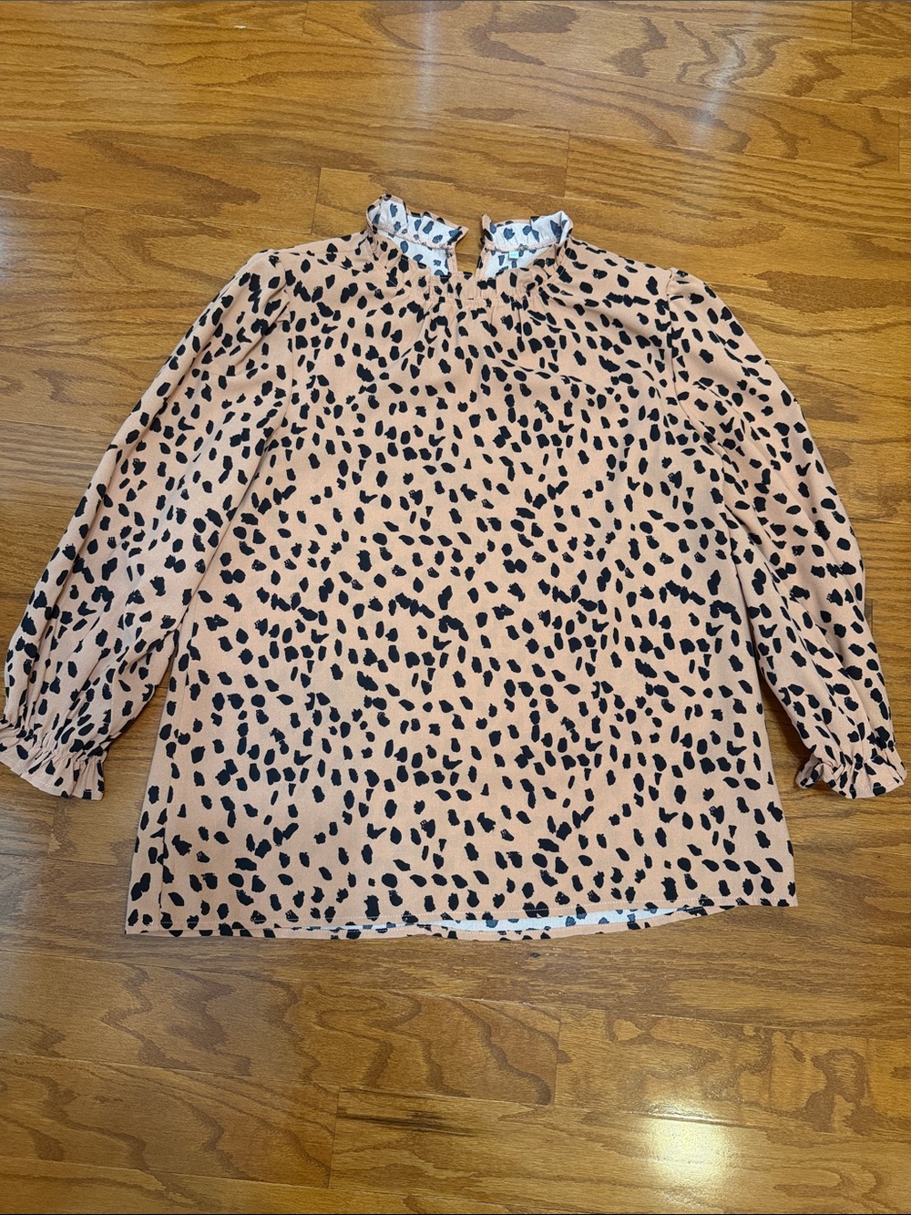 Animal Print Long Sleeve Blouse